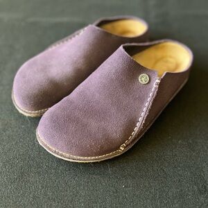 Birkenstock Zermatt Purple Suede Clogs